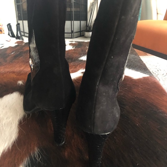 Bellini Vinnie Black Leather and Suede Boots  Sz 10 - Picture 5 of 16